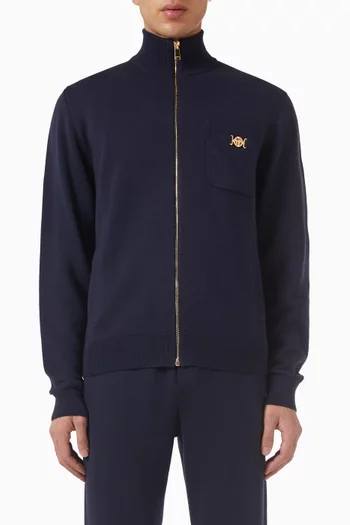 سترة بسحّاب منسوجة بمزيج كشمير