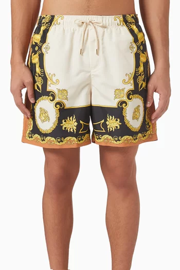 Mythic Barocco-print Swim Shorts in Nylon