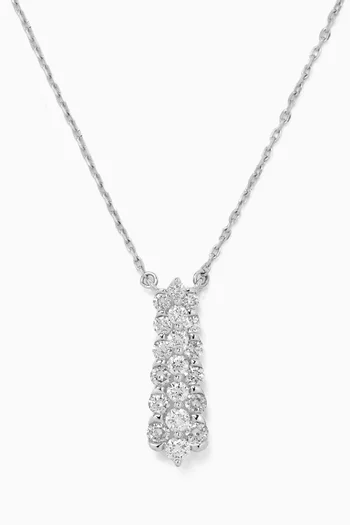 Pyramid Zenith Diamond Pendant Necklace in 18kt White Gold