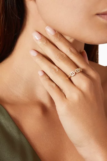 خاتم لينكس DD أيكونيكا مرصع بالماس ذهب عيار 18