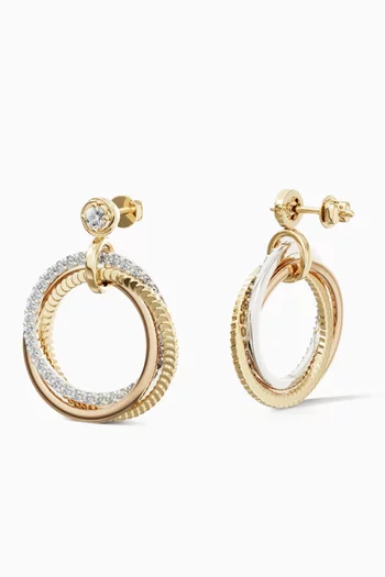 أقراط ريفولف تريو مرصعة بالماس ذهب عيار 18