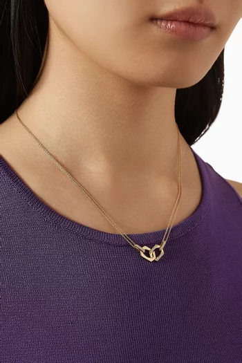 قلادة لينكس فوريفر لينكد مرصعة بالماس ذهب عيار 18