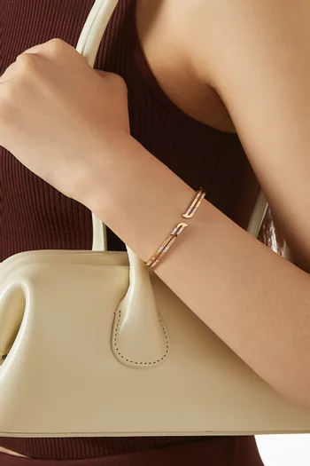 Alif Pavé Diamond Bangle in 18kt Rose Gold