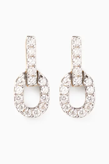 أقراط يوث لينك مرصعة بالماس ذهب أصفر عيار ‏18‏