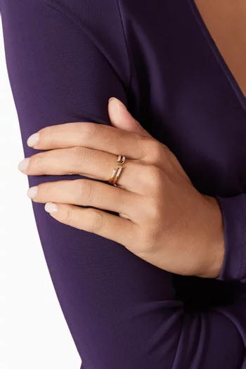 Alif Pavé Diamond Ring in 18kt Gold