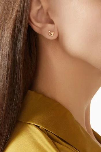 أقراط آرا بتصميم فراشة ذهب ‏أصفر عيار 18