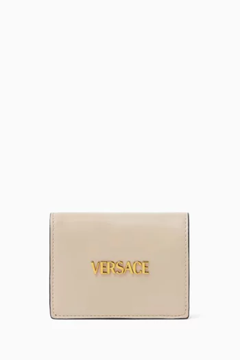 محفظة ثنائية الطي بشارة الماركة جلد