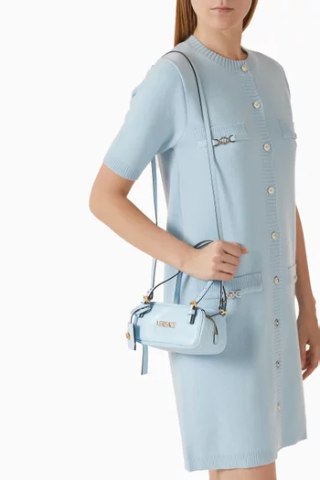 حقيبة بولينغ بشارة شعار الماركة جلد نابا