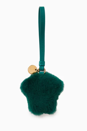 Medusa Fluffy Charm in Shearling & Nappa Leather