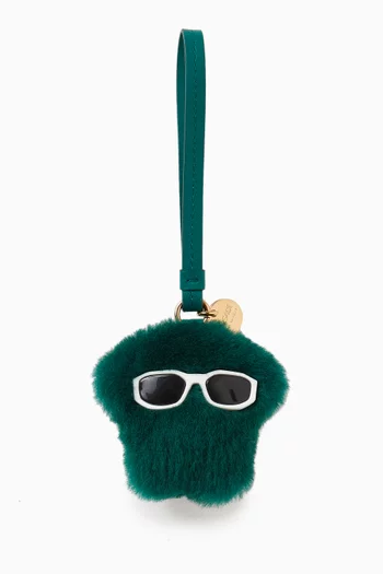 Medusa Fluffy Charm in Shearling & Nappa Leather