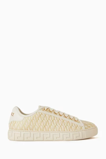 Low-top Sneakers in Logo Jacquard