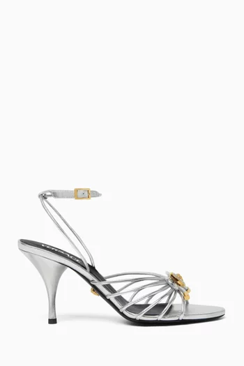 Opera Bow 85 Sandals in Metallic Leather