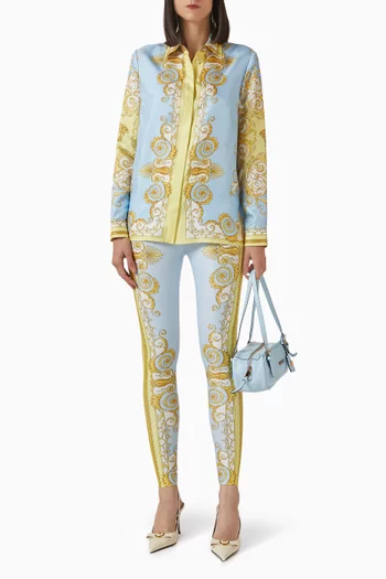 قميص بنقشة باروكية فولار حرير وتويل