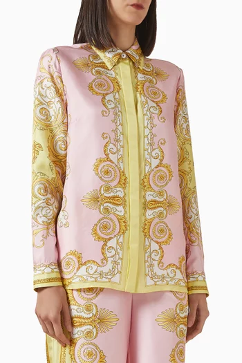 قميص بنقشة باروكية فولار حرير وتويل