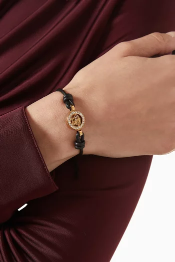 Medusa 95 Crystal Bracelet in Leather