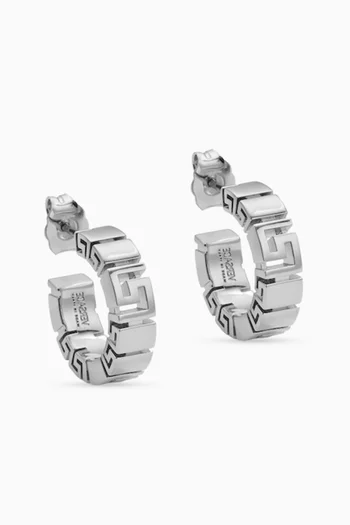 أقراط دائرية بنقشة زخارف يونانية معدن