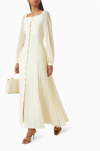 Square-neck Dress in Matte Satin