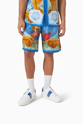 سنيكرز بتطريز نقشة غريكا مادة فريبيو آر بي ايه