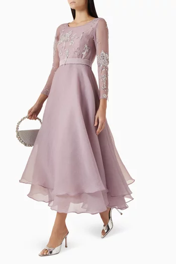 Crystal-embellished Dress in Organza