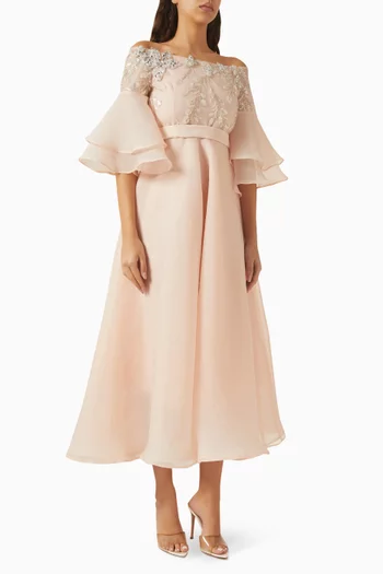 Crystal-embellished Gown in Organza