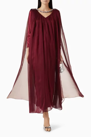 Crystal-embellished Gown in Chiffon & Crepe