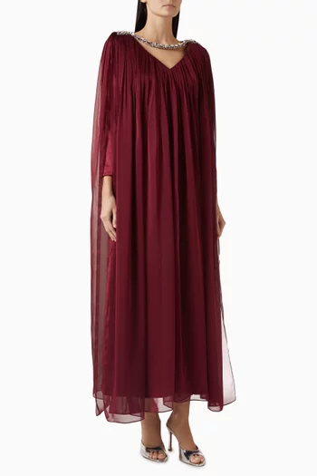 Crystal-embellished Gown in Chiffon & Crepe