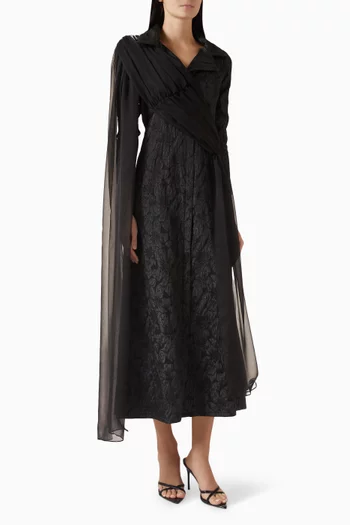 Crystal-embellished Dress in Crepe & Chiffon