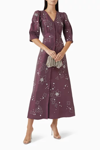 Floral Embroidered Dress in Cotton