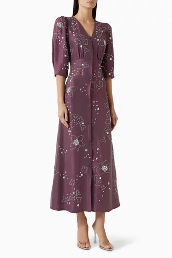 Floral Embroidered Dress in Cotton