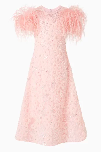 Floral-embellished Maxi Dress