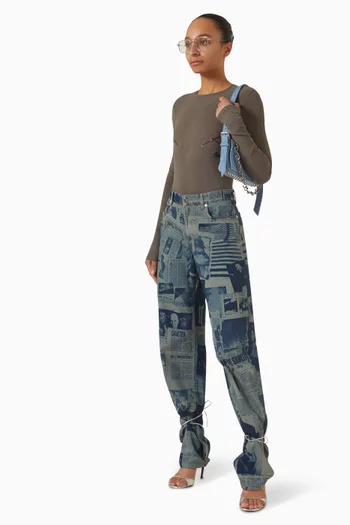 بودي سوت بفتحة رقبة مستديرة قماش شبكي