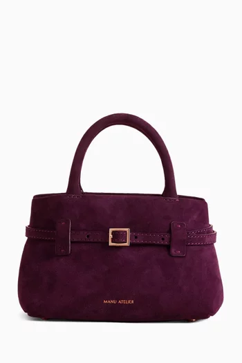 Mini Le Cambon 20 Top Handle Bag in Suede