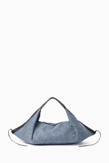 Medium Luna Shoulder Bag in Denim