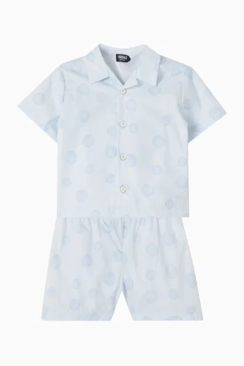 طقم قميص وبنطال بشعار ميدوسا