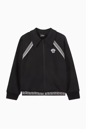 Medusa Embroidered Jacket in Cotton-fleece