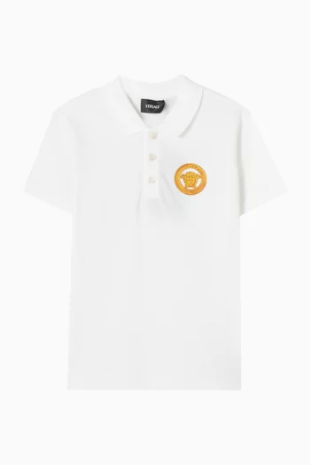 Embroidered Polo Shirt in Cotton-piqué