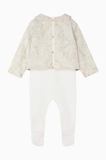 Barocco Panelled Sleepsuit in Cotton