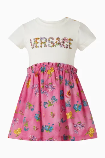 Flights of Flowers Dress in Jersey & Poplin