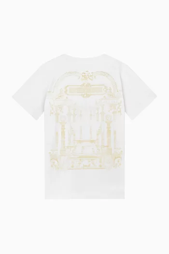 تي شيرت بطبعة شعار الماركة قطن