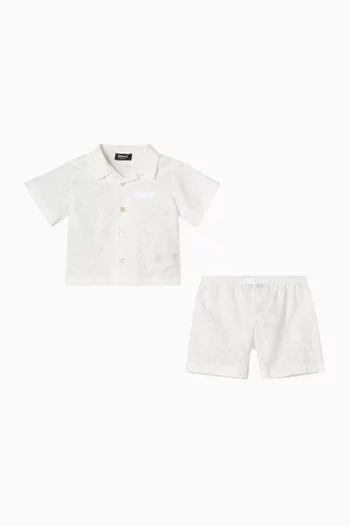 Barocco Shirt & Shorts Set in Cotton-poplin