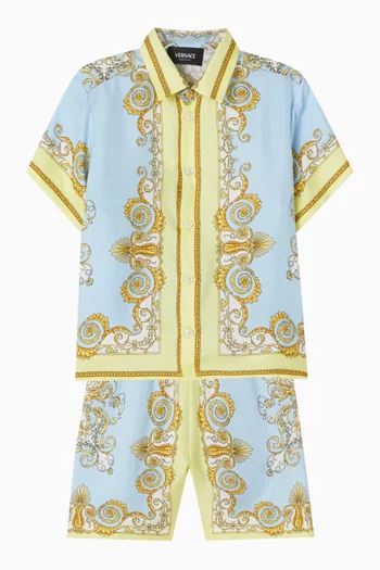 Barocco-print Shorts in Silk