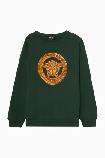 سويت شيرت مطرز قطن وجيرسيه