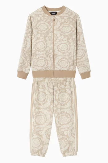 Barocco Jacquard Zip Sweatshirt in Cotton-jersey