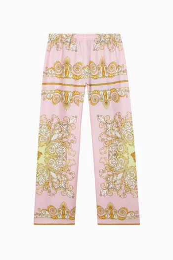 Barocco-print Pants in Silk-twill