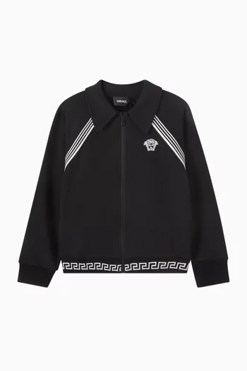 Medusa Embroidered Jacket in Cotton-fleece