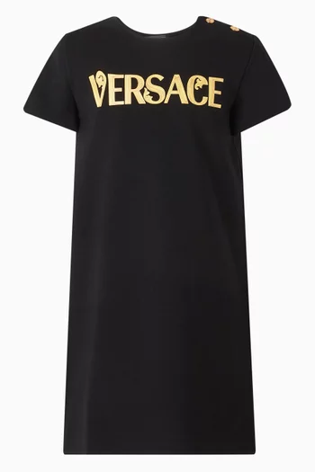 فستان جيرسيه مزين بطبعة