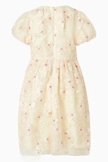 Embellished Flower Tulle Dress