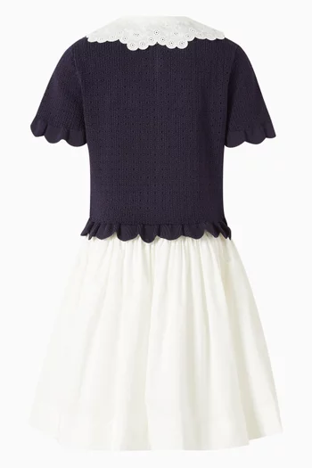 Pleated Midi Dress in Viscose-knit