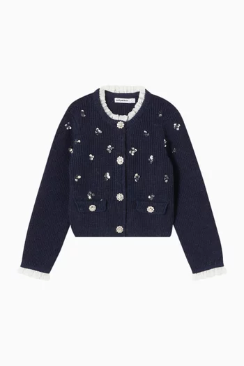 كارديغان مرصع نسيج قطن