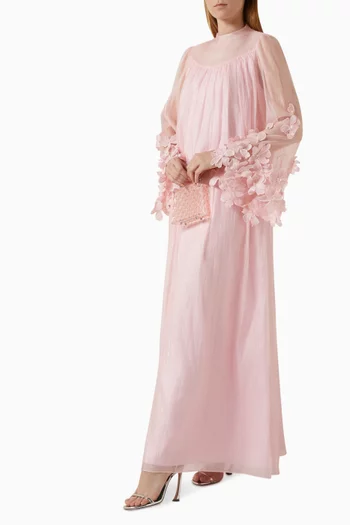 3D Floral-applique Kaftan